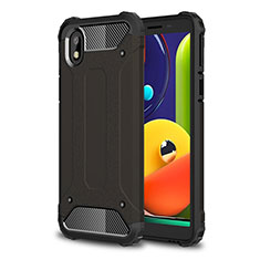 Silikon Hülle Handyhülle und Kunststoff Schutzhülle Hartschalen Tasche für Samsung Galaxy A01 Core Schwarz