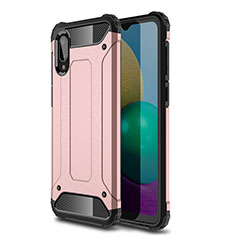 Silikon Hülle Handyhülle und Kunststoff Schutzhülle Hartschalen Tasche für Samsung Galaxy A02 Rosegold