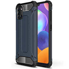 Silikon Hülle Handyhülle und Kunststoff Schutzhülle Hartschalen Tasche für Samsung Galaxy A31 Blau