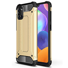 Silikon Hülle Handyhülle und Kunststoff Schutzhülle Hartschalen Tasche für Samsung Galaxy A31 Gold