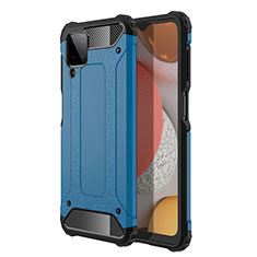Silikon Hülle Handyhülle und Kunststoff Schutzhülle Hartschalen Tasche für Samsung Galaxy F12 Hellblau