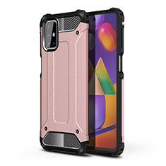 Silikon Hülle Handyhülle und Kunststoff Schutzhülle Hartschalen Tasche für Samsung Galaxy M31s Rosegold