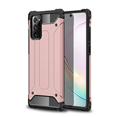 Silikon Hülle Handyhülle und Kunststoff Schutzhülle Hartschalen Tasche für Samsung Galaxy Note 20 5G Rosegold