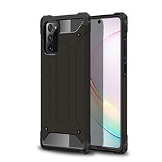 Silikon Hülle Handyhülle und Kunststoff Schutzhülle Hartschalen Tasche für Samsung Galaxy Note 20 5G Schwarz