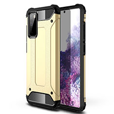Silikon Hülle Handyhülle und Kunststoff Schutzhülle Hartschalen Tasche für Samsung Galaxy S20 FE 4G Gold