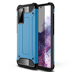 Silikon Hülle Handyhülle und Kunststoff Schutzhülle Hartschalen Tasche für Samsung Galaxy S20 FE 4G Hellblau