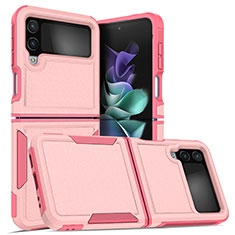 Silikon Hülle Handyhülle und Kunststoff Schutzhülle Hartschalen Tasche für Samsung Galaxy Z Flip4 5G Rosegold