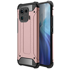 Silikon Hülle Handyhülle und Kunststoff Schutzhülle Hartschalen Tasche für Xiaomi Mi 11 Pro 5G Rosegold