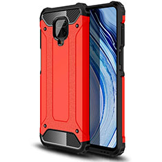 Silikon Hülle Handyhülle und Kunststoff Schutzhülle Hartschalen Tasche für Xiaomi Redmi Note 9S Rot