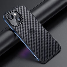 Silikon Hülle Handyhülle und Kunststoff Schutzhülle Hartschalen Tasche LD1 für Apple iPhone 14 Blau