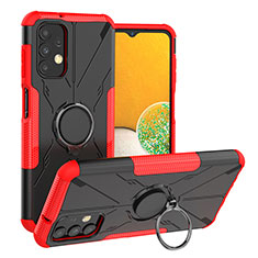 Silikon Hülle Handyhülle und Kunststoff Schutzhülle Hartschalen Tasche mit Magnetisch Fingerring Ständer JX1 für Samsung Galaxy A13 4G Rot