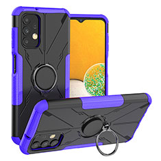 Silikon Hülle Handyhülle und Kunststoff Schutzhülle Hartschalen Tasche mit Magnetisch Fingerring Ständer JX1 für Samsung Galaxy A13 4G Violett