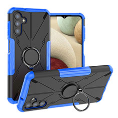 Silikon Hülle Handyhülle und Kunststoff Schutzhülle Hartschalen Tasche mit Magnetisch Fingerring Ständer JX1 für Samsung Galaxy A13 5G Blau