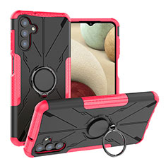 Silikon Hülle Handyhülle und Kunststoff Schutzhülle Hartschalen Tasche mit Magnetisch Fingerring Ständer JX1 für Samsung Galaxy A13 5G Pink