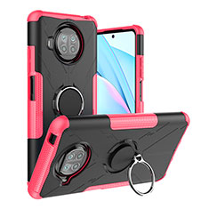 Silikon Hülle Handyhülle und Kunststoff Schutzhülle Hartschalen Tasche mit Magnetisch Fingerring Ständer JX1 für Xiaomi Mi 10i 5G Pink