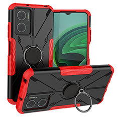 Silikon Hülle Handyhülle und Kunststoff Schutzhülle Hartschalen Tasche mit Magnetisch Fingerring Ständer JX1 für Xiaomi Redmi 10 Prime Plus 5G Rot