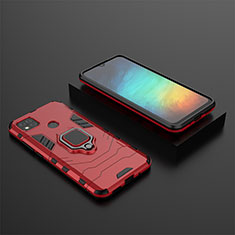 Silikon Hülle Handyhülle und Kunststoff Schutzhülle Hartschalen Tasche mit Magnetisch Fingerring Ständer KC1 für Xiaomi POCO C3 Rot