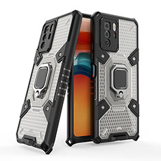 Silikon Hülle Handyhülle und Kunststoff Schutzhülle Hartschalen Tasche mit Magnetisch Fingerring Ständer KC4 für Xiaomi Poco X3 GT 5G Schwarz