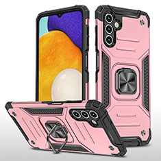 Silikon Hülle Handyhülle und Kunststoff Schutzhülle Hartschalen Tasche mit Magnetisch Fingerring Ständer MQ1 für Samsung Galaxy A13 5G Rosegold