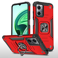 Silikon Hülle Handyhülle und Kunststoff Schutzhülle Hartschalen Tasche mit Magnetisch Fingerring Ständer MQ1 für Xiaomi Redmi 10 5G Rot
