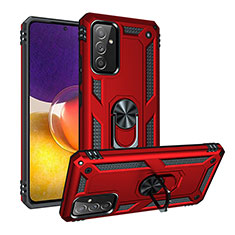 Silikon Hülle Handyhülle und Kunststoff Schutzhülle Hartschalen Tasche mit Magnetisch Fingerring Ständer MQ3 für Samsung Galaxy A24 4G Rot