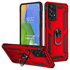 Silikon Hülle Handyhülle und Kunststoff Schutzhülle Hartschalen Tasche mit Magnetisch Fingerring Ständer MQ3 für Samsung Galaxy A73 5G Rot