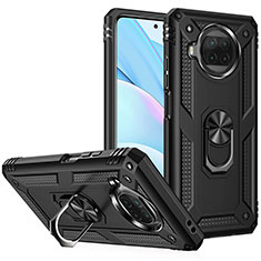 Silikon Hülle Handyhülle und Kunststoff Schutzhülle Hartschalen Tasche mit Magnetisch Fingerring Ständer MQ3 für Xiaomi Mi 10i 5G Schwarz