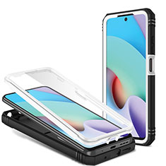 Silikon Hülle Handyhülle und Kunststoff Schutzhülle Hartschalen Tasche mit Magnetisch Fingerring Ständer MQ6 für Xiaomi Redmi Note 11 4G (2021) Weiß