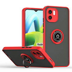 Silikon Hülle Handyhülle und Kunststoff Schutzhülle Hartschalen Tasche mit Magnetisch Fingerring Ständer QW2 für Xiaomi Redmi A1 Rot
