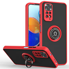 Silikon Hülle Handyhülle und Kunststoff Schutzhülle Hartschalen Tasche mit Magnetisch Fingerring Ständer QW2 für Xiaomi Redmi Note 12 Pro 4G Rot