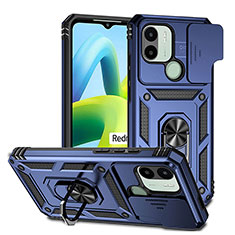 Silikon Hülle Handyhülle und Kunststoff Schutzhülle Hartschalen Tasche mit Magnetisch Fingerring Ständer QW3 für Xiaomi Redmi A1 Plus Blau