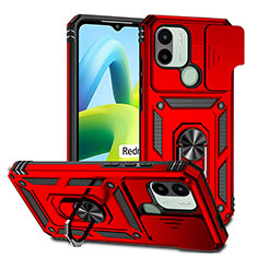 Silikon Hülle Handyhülle und Kunststoff Schutzhülle Hartschalen Tasche mit Magnetisch Fingerring Ständer QW3 für Xiaomi Redmi A1 Plus Rot