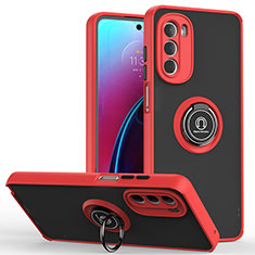 Silikon Hülle Handyhülle und Kunststoff Schutzhülle Hartschalen Tasche mit Magnetisch Fingerring Ständer S04 für Motorola Moto G Stylus (2022) 4G Rot