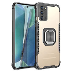 Silikon Hülle Handyhülle und Kunststoff Schutzhülle Hartschalen Tasche mit Magnetisch Fingerring Ständer ZJ2 für Samsung Galaxy Note 20 5G Grün