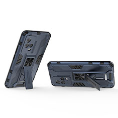Silikon Hülle Handyhülle und Kunststoff Schutzhülle Hartschalen Tasche mit Magnetisch Ständer A03 für Vivo iQOO 8 Pro 5G Blau