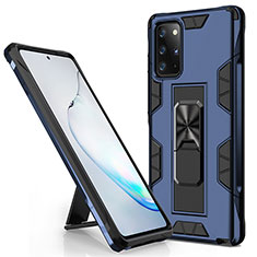 Silikon Hülle Handyhülle und Kunststoff Schutzhülle Hartschalen Tasche mit Magnetisch Ständer für Samsung Galaxy Note 20 Plus 5G Blau