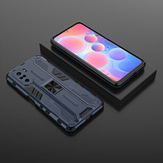 Silikon Hülle Handyhülle und Kunststoff Schutzhülle Hartschalen Tasche mit Magnetisch Ständer KC1 für Xiaomi Mi 11i 5G Blau