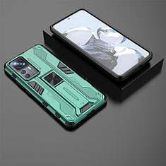 Silikon Hülle Handyhülle und Kunststoff Schutzhülle Hartschalen Tasche mit Magnetisch Ständer KC2 für Xiaomi Mi 12T 5G Grün