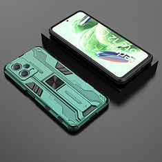 Silikon Hülle Handyhülle und Kunststoff Schutzhülle Hartschalen Tasche mit Magnetisch Ständer KC2 für Xiaomi Poco X5 5G Grün