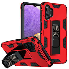 Silikon Hülle Handyhülle und Kunststoff Schutzhülle Hartschalen Tasche mit Magnetisch Ständer MQ1 für Samsung Galaxy A32 4G Rot