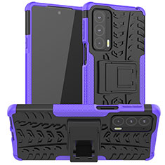 Silikon Hülle Handyhülle und Kunststoff Schutzhülle Hartschalen Tasche mit Ständer A01 für Motorola Moto Edge 20 5G Violett
