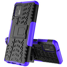 Silikon Hülle Handyhülle und Kunststoff Schutzhülle Hartschalen Tasche mit Ständer A02 für Motorola Moto G Stylus (2021) Violett