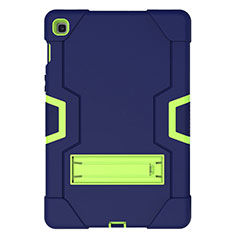 Silikon Hülle Handyhülle und Kunststoff Schutzhülle Hartschalen Tasche mit Ständer A03 für Samsung Galaxy Tab S5e 4G 10.5 SM-T725 Blau
