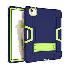 Silikon Hülle Handyhülle und Kunststoff Schutzhülle Hartschalen Tasche mit Ständer für Apple iPad Air 10.9 (2020) Grün