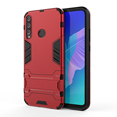 Silikon Hülle Handyhülle und Kunststoff Schutzhülle Hartschalen Tasche mit Ständer für Huawei Honor 9C Rot