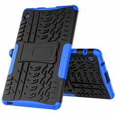 Silikon Hülle Handyhülle und Kunststoff Schutzhülle Hartschalen Tasche mit Ständer für Huawei MatePad T 8 Blau