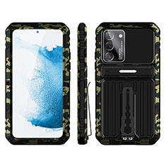 Silikon Hülle Handyhülle und Kunststoff Schutzhülle Hartschalen Tasche mit Ständer für Samsung Galaxy S22 5G Plusfarbig