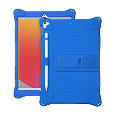 Silikon Hülle Handyhülle und Kunststoff Schutzhülle Hartschalen Tasche mit Ständer H01 für Apple iPad 10.2 (2020) Blau