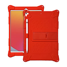 Silikon Hülle Handyhülle und Kunststoff Schutzhülle Hartschalen Tasche mit Ständer H01 für Apple iPad 10.2 (2020) Rot