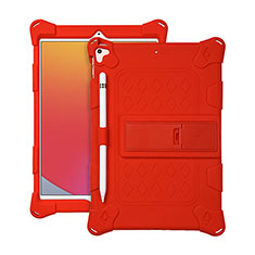 Silikon Hülle Handyhülle und Kunststoff Schutzhülle Hartschalen Tasche mit Ständer H01 für Apple iPad Pro 10.5 Rot